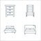 household line icons. linear set. quality vector line set such as bed, bed, cabinet