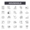 Household line icons, signs, vector set, outline illustration concept
