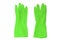 Household rubber gloves on a white background