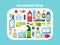 Household shop icon set