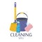 Household supplies and cleaning flat icons vector set.