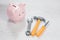 Household tools with a piggy bank