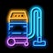 household vacuum cleaner neon glow icon illustration