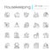 Housekeeping linear icons set