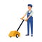 Housekeeping male worker with Electric Floor Shine