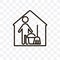 Housekeeping vector linear icon isolated on transparent background, Housekeeping transparency concept can be used for web and mobi