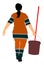 Housemaid cleaner vector illustration Isolated over white background. Cleaning lady. Floor care and cleaning services.