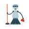 Housemaid cleaning robot character vector Illustration i