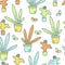 Houseplant line pattern