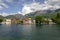 Houses on Adda riverbank , Italy