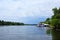 Houses along Amazonas river. Brazilian panorama