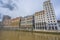 Houses along the Nervion river from Arriaga Square in the old city district.