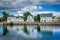 Houses along the Winnipesaukee River, in Laconia, New Hampshire.