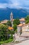 Houses and bell tower. Zonza, South Corsica