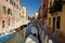 Houses, boats and canal in Venice