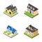 Houses Buildings Isometric Icons