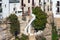 Houses built on rocks in Ronda town, Andalusia, Spain