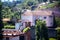 Houses from the Cable Car which runs from sea level in Funchal to Monte high above the city on the island of Madeira Portugal