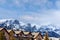 Houses in the Canadian Rockies of Canmore, Alberta, Canada