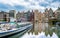 Houses at a canal in Amsterdam