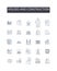 Houses and construction line icons collection. Domicile, Dwelling, Residency, Habitat, Abode, Home, Shack vector and