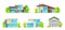 Houses, cottages, villas and bungalow vector icons