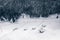 Houses covered in snow in a recent snowfall in the mountains region of Romania