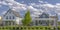 Houses in Daybreak Utah against sky with clouds