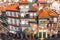 Houses ensemble in the old town Ribeira of Porto