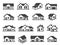 Houses exterior black glyph vector icons set