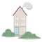 Houses exterior vector illustration