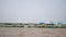 Houses on the floating village in tonle sap lake, in Cambodia