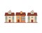 Houses fronts facades isolated icons