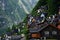 Houses hillside in Hallstatt in Austria