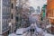 Houses in historic Bunker Hill area after snow storm in Boston