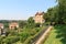 Houses at historic industrial town Crespi dAdda near Bergamo, Lombardy