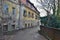 Houses in the historical part, town Jindrichuv Hradec, southern Bohemia