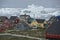 Houses and icebergs in Ilulissat, Greenland