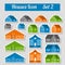 Houses icon set. Elements for creating your perfect city. Colou