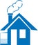 Houses icon, shelter icon, village blue vectors icon.