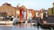 Houses of the island of Burano with waterway near Venice