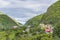 Houses on Leafy Mountains in Banos, Ecuador