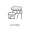 Houses linear icon. Modern outline Houses logo concept on white