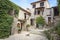Houses in the medieval town of Gourdon in the backcountry of the French Riviera Cote d`Azur.