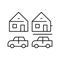 houses motel line icon vector illustration