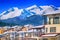 Houses and mountains panorama in Bansko, Bulgaria