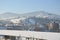 Houses in the mountains in winter