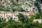 Houses in Moustiers Sainte Marie village view in Provence