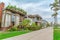 Houses and palm tree lined streets in a picturesque Long Beach California town