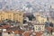 Houses and public buildings densely cover an area of Istanbul, Turkey